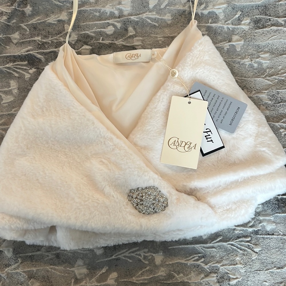 fur shawl - bridal